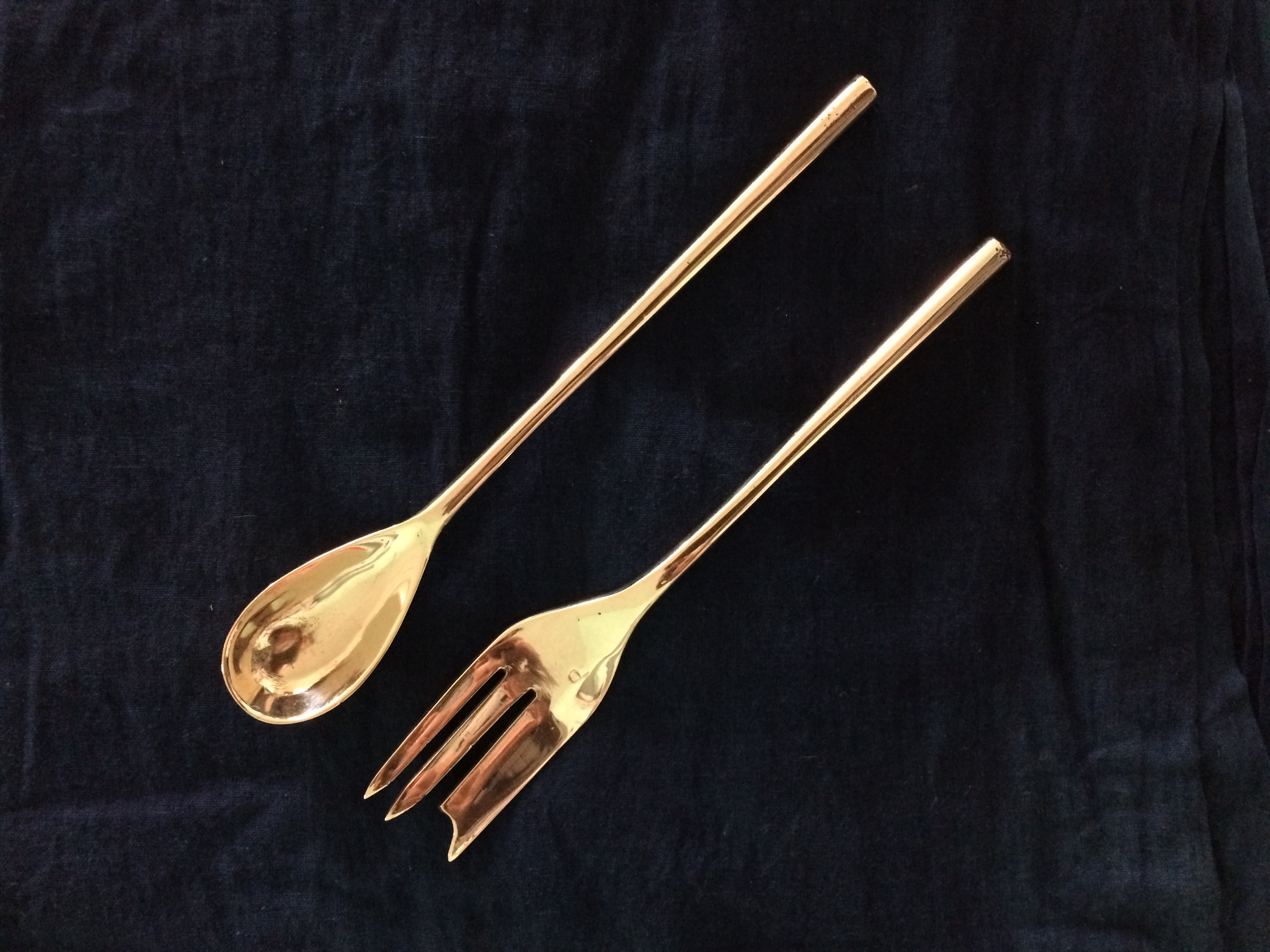 Brass cutlery - Cake Fork & Teas spoon sets