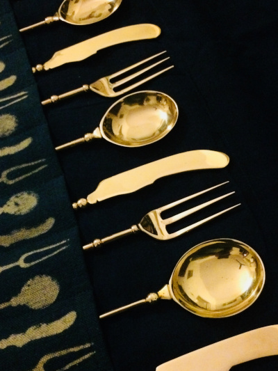 Brass cutlery - Trident sets