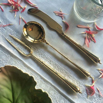 Brass Cutlery - Rochester at the table
