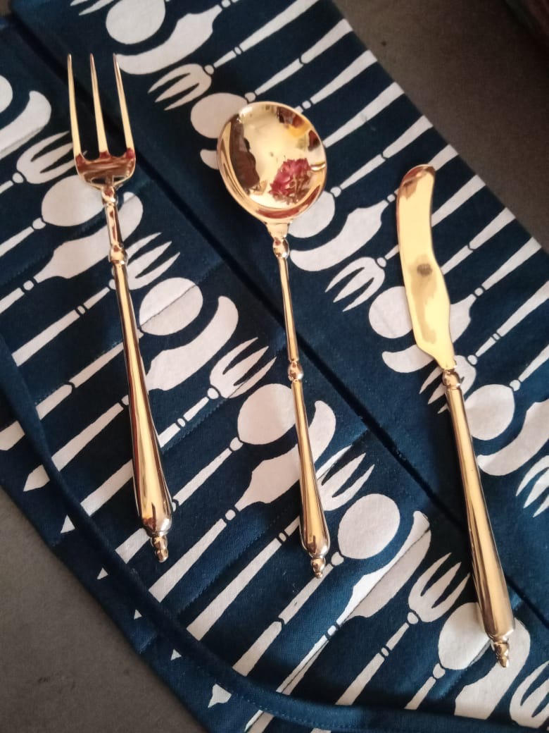 Brass Cutlery - trident bag