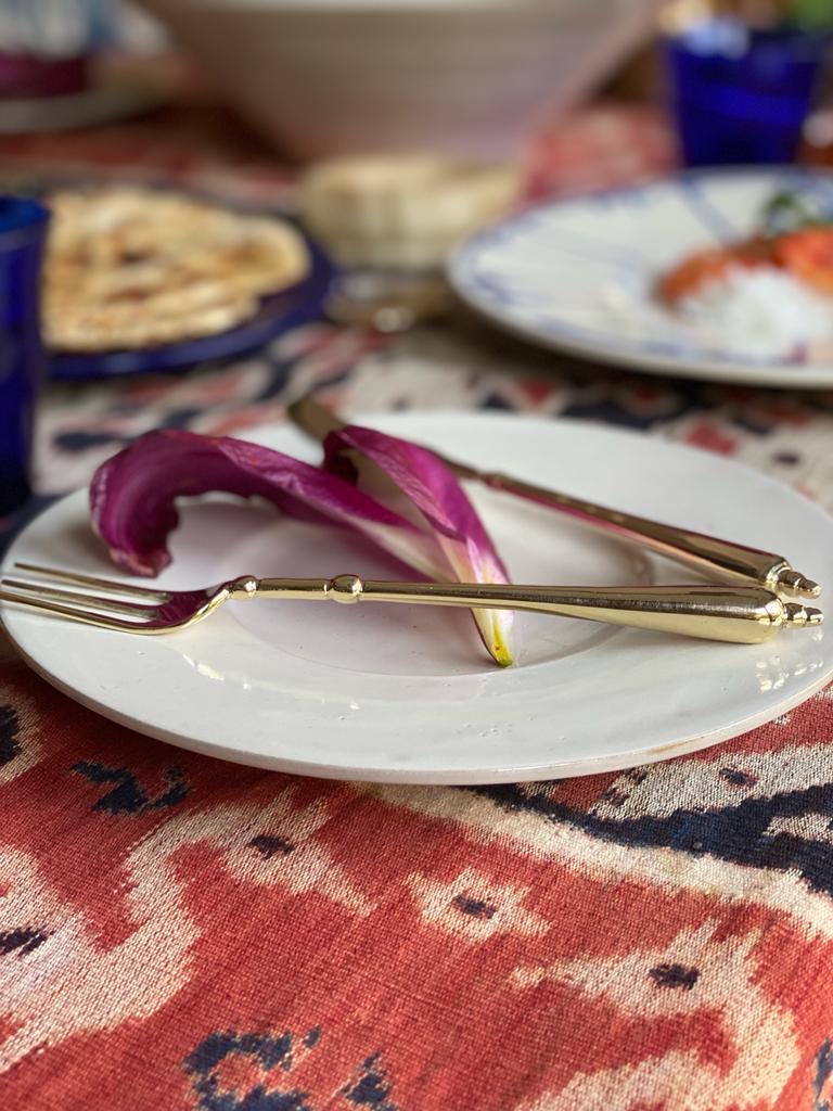 Brass Cutlery - trident cutlery set