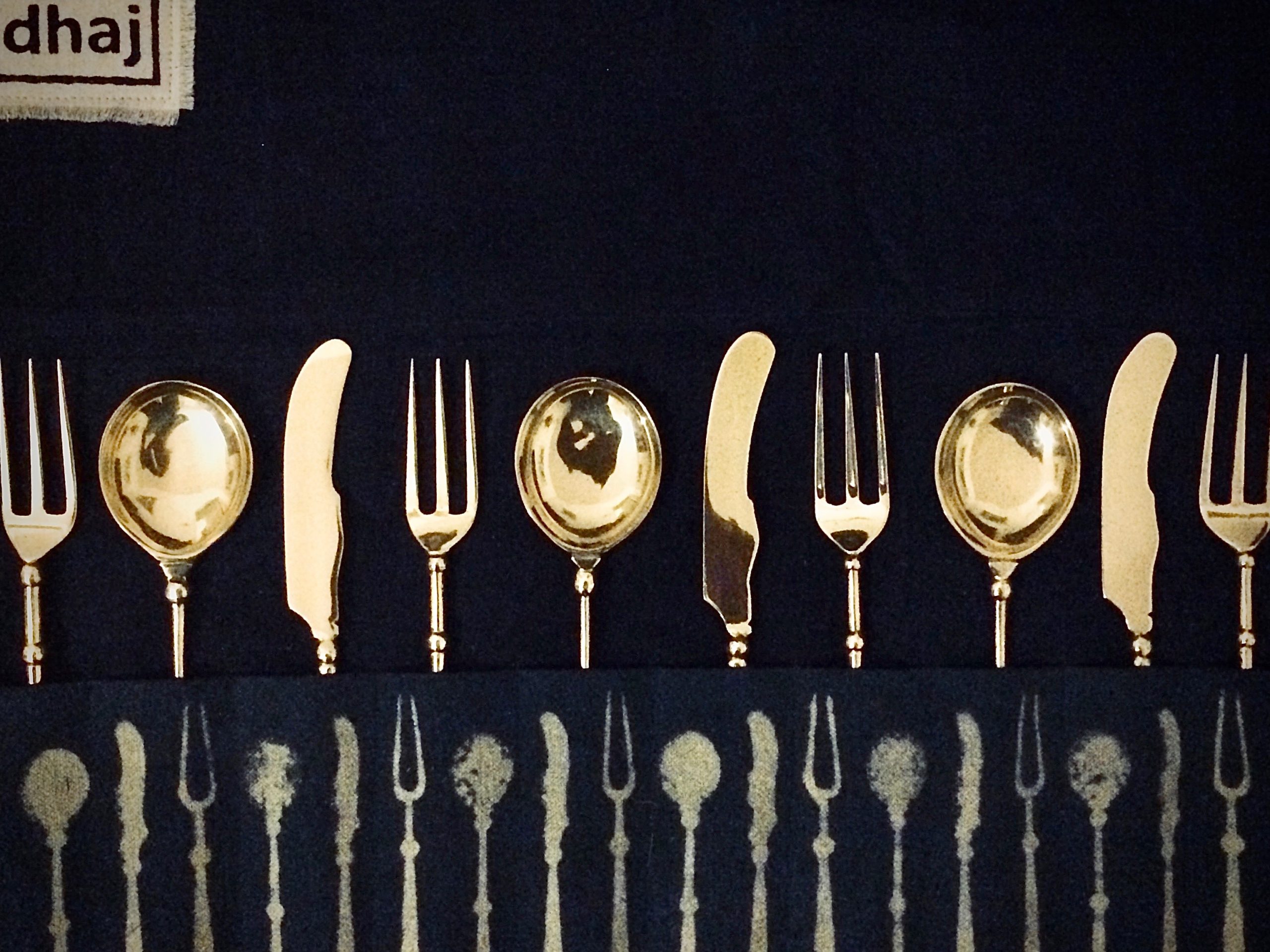 Dhaj handmade brass cutlery set - Trident set